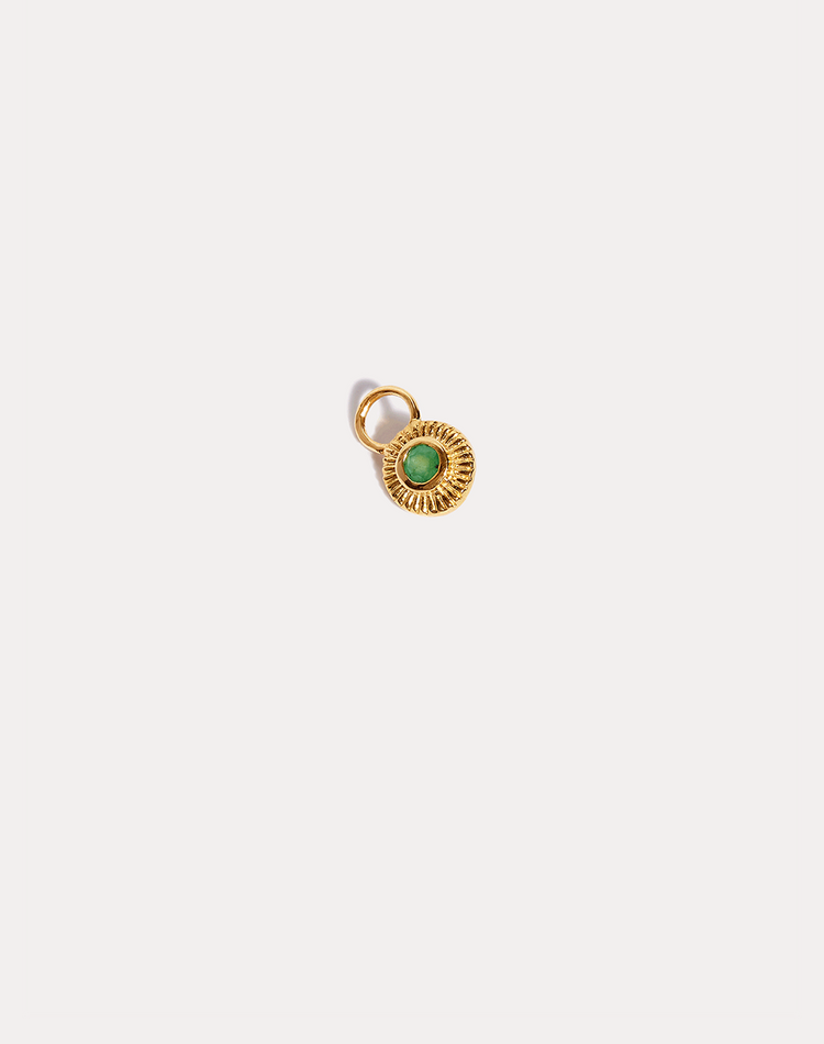 Emerald Stacking Earring Charm in Gold